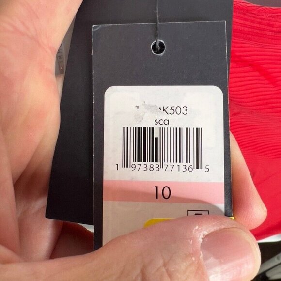 Tommy Hilfiger One Piece Ribbed Halter Neck Swimuit Scarlet Size 10 - Picture 5 of 9